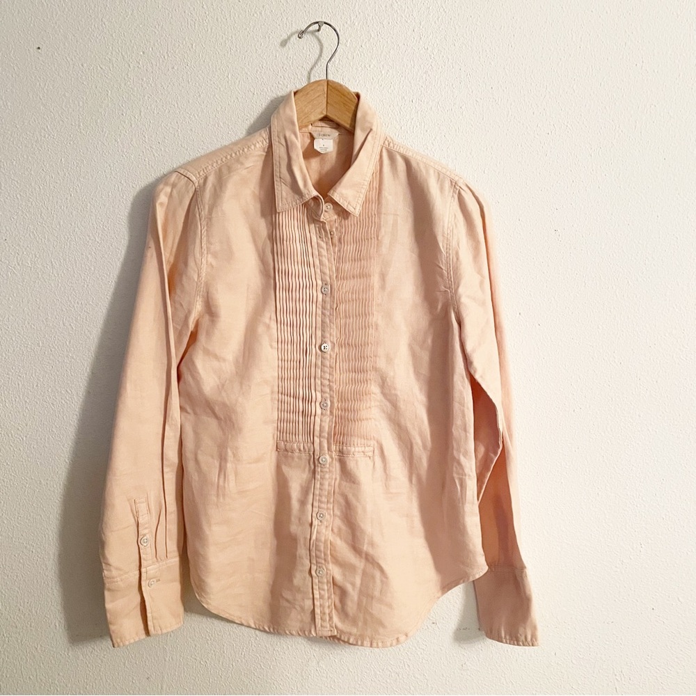 J Crew pink blush pleated shirt size 2